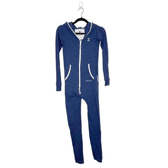 Onepiece Onesie Zipper Hooded Jumpsuit Women's Blue Size XS - Picture 2 of 6